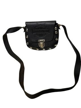 HARLEY DAVIDSON Mini Leather Crossbody With Metal Studs BLACK Motorcycle Gear